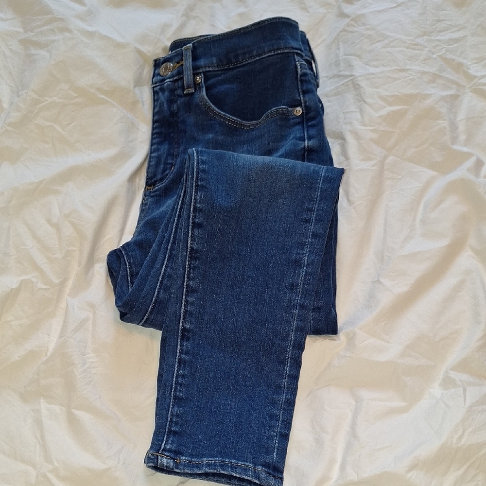 LOFT Blue Skinny Jeans Medium-Dark Wash